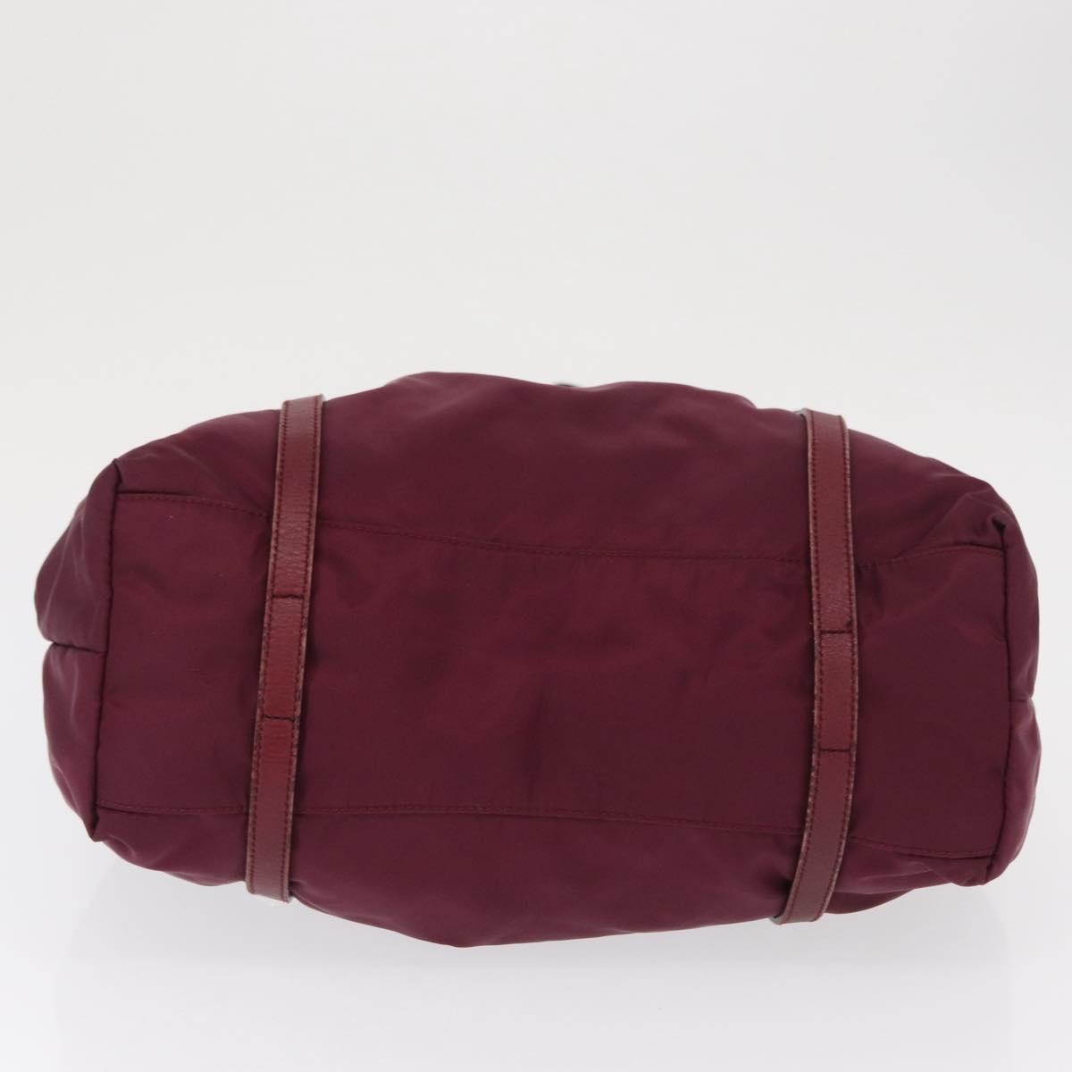 Prada PRADA Tote Bag Nylon Bordeaux Gold Authentic ep12877