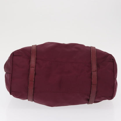 Prada PRADA Tote Bag Nylon Bordeaux Gold Authentic ep12877