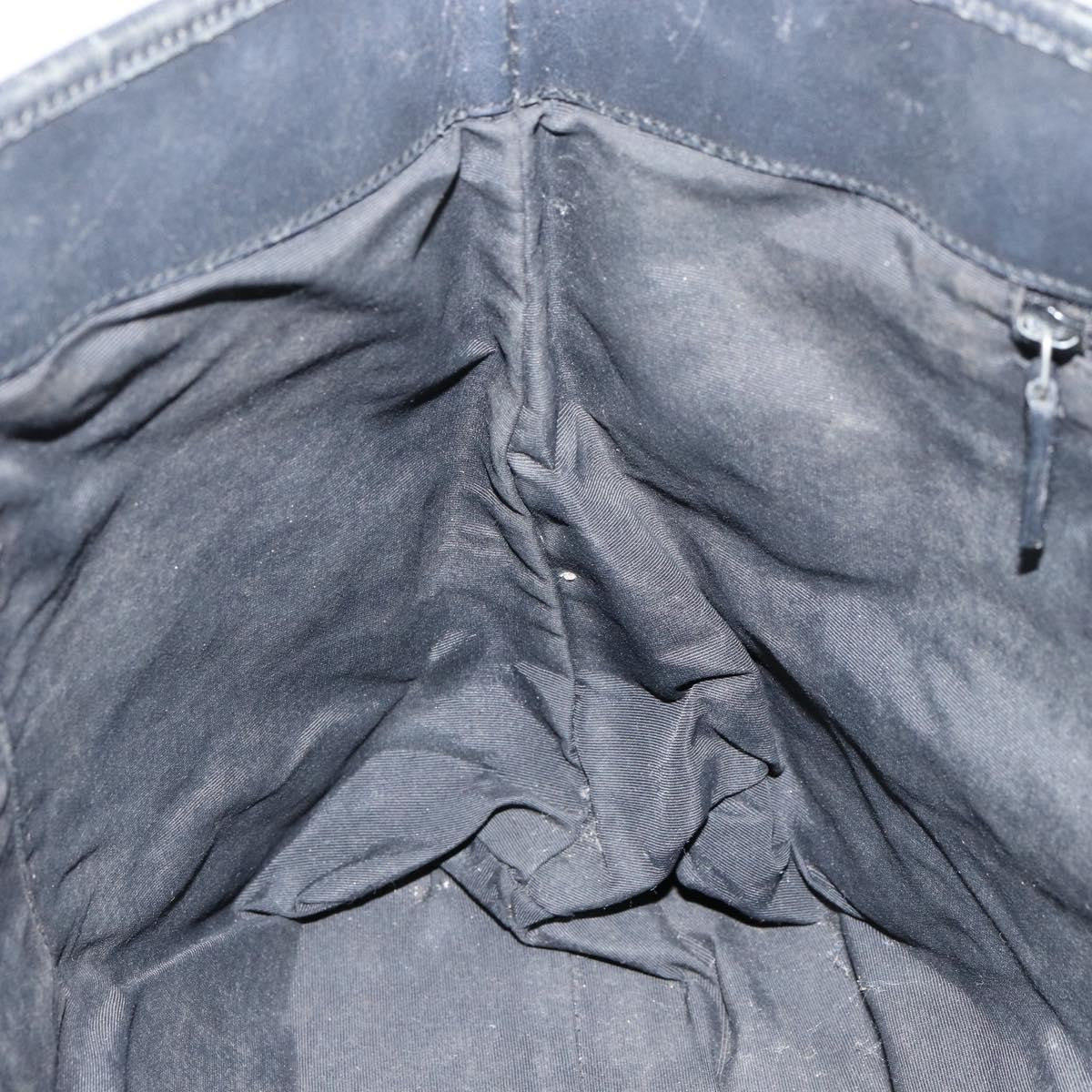 Gucci GUCCI GG Canvas Tote Bag Black Silver 36173 1705 Authentic 154445