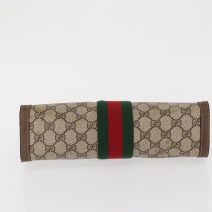 Gucci GUCCI GG Supreme Web Sherry Line Clutch Bag PVC Beige 89 01 002 Authentic BA9822