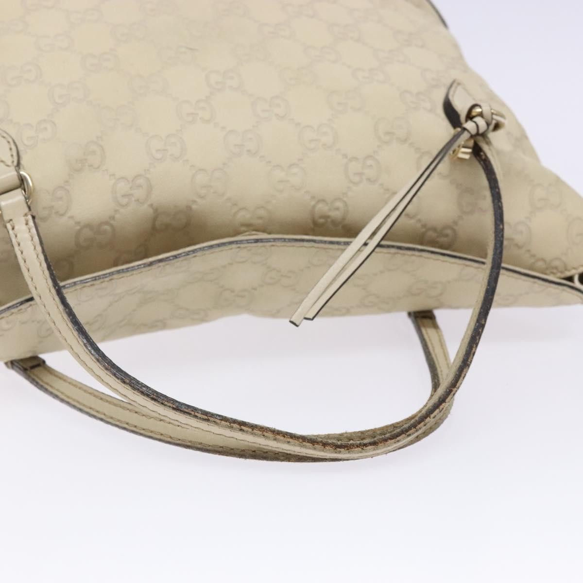 Gucci GUCCI GG Canvas Guccissima Hand Bag Leather White Gold 353120 Authentic bs29328