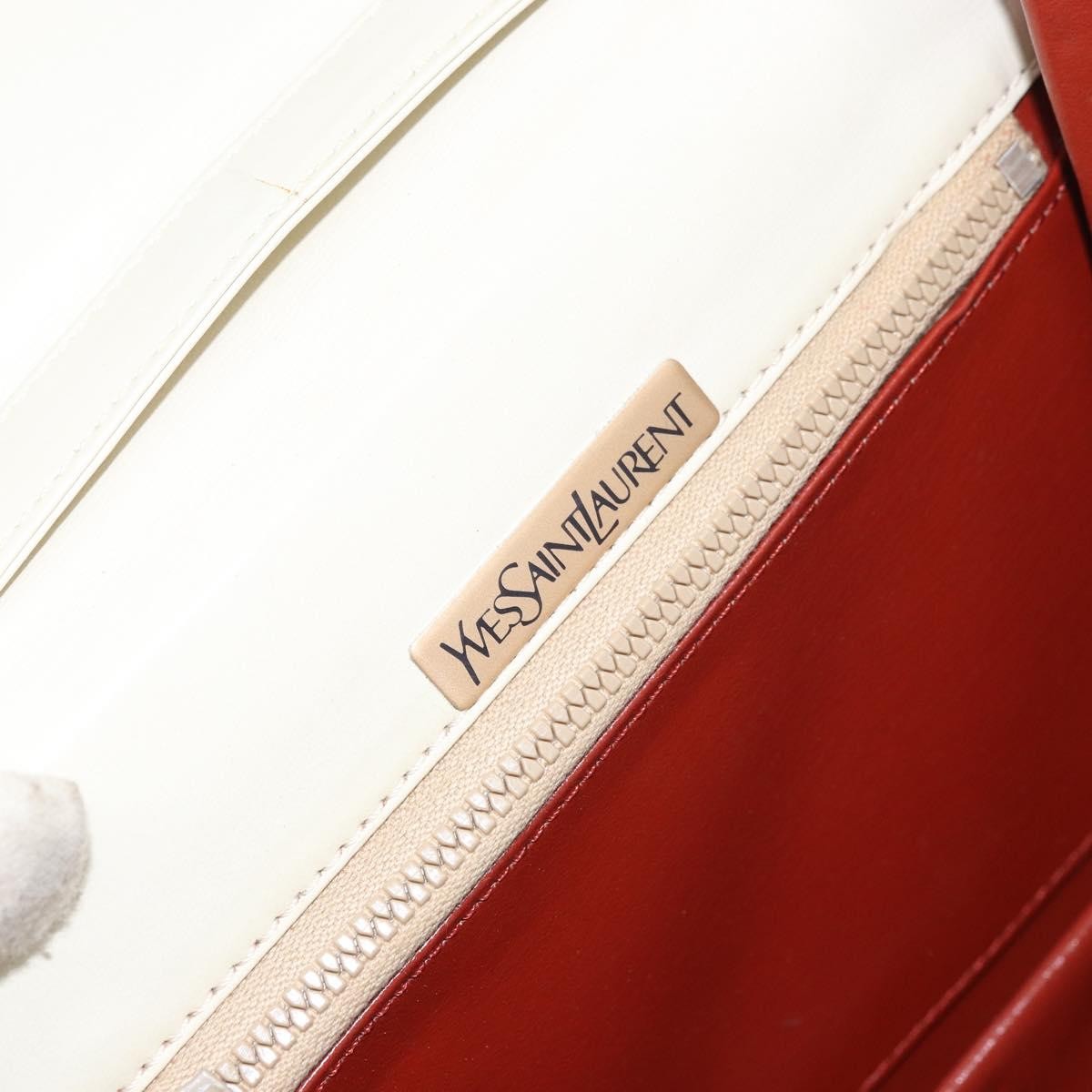 Saint Laurent SAINT LAURENT Shoulder Bag Leather White Authentic ka743