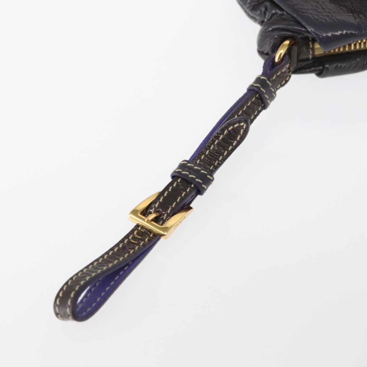 Prada PRADA Pouch Enamel Purple Gold Authentic 154899 Bag