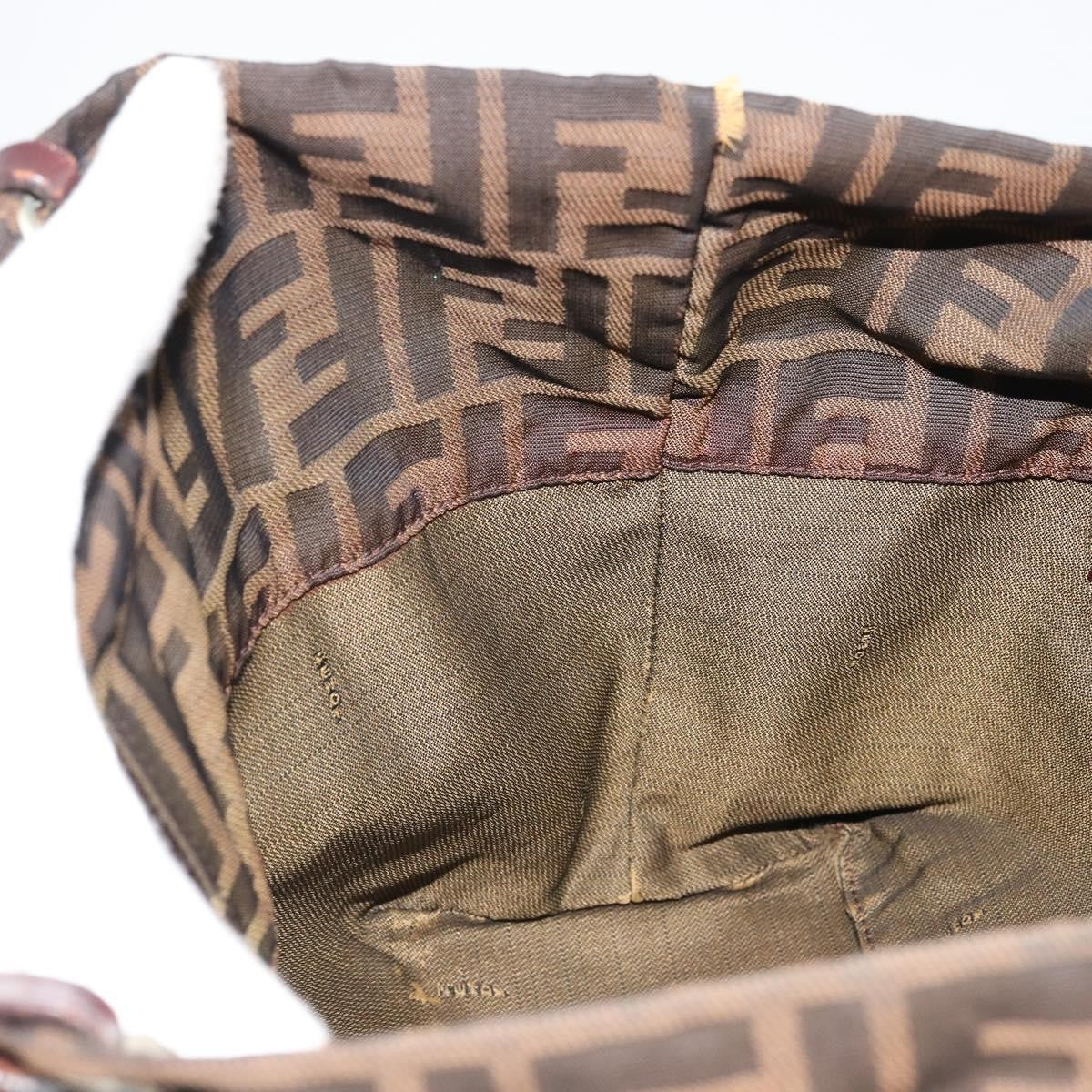 Fendi FENDI Zucca Canvas Tote Bag Brown Black Authentic 175192