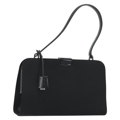 Gucci GUCCI Hand Bag Canvas Silver Black Authentic 175720