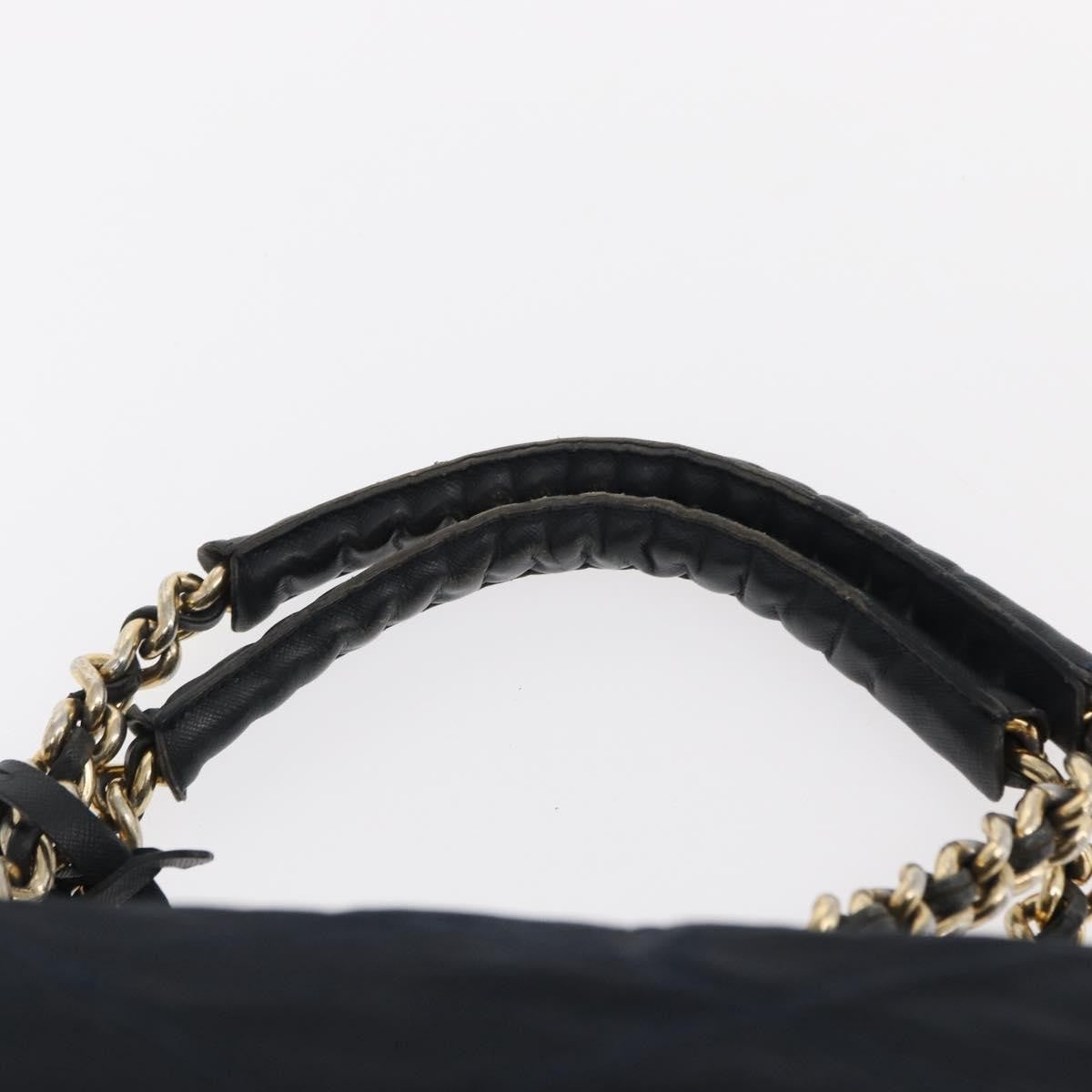 Prada PRADA Shoulder Bag Nylon Navy Gold Authentic 151665
