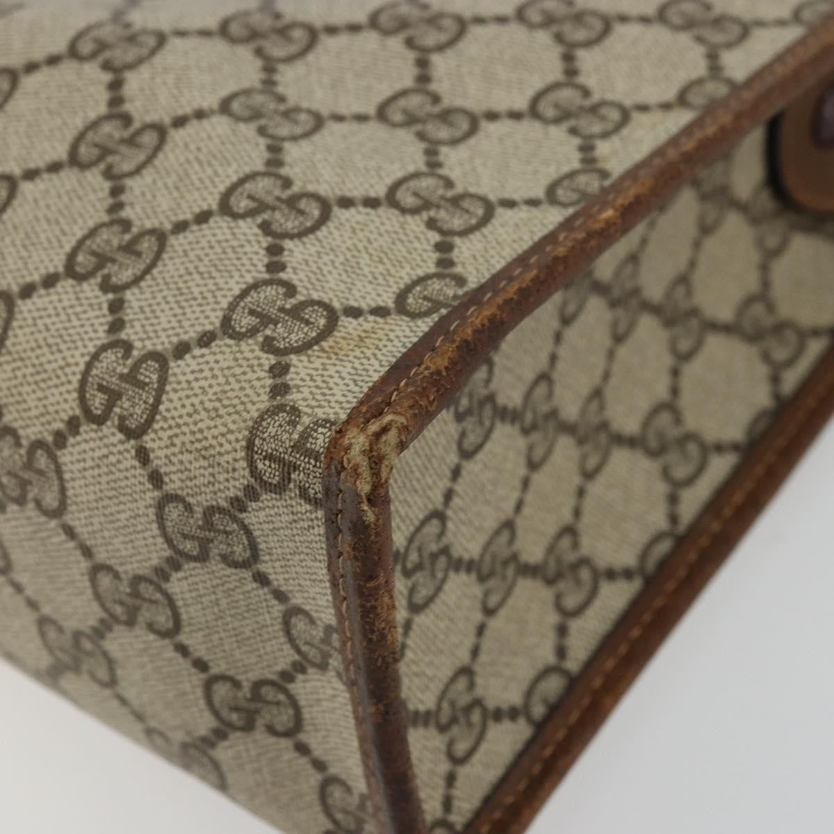 Gucci GUCCI GG Supreme Web Sherry Line Hand Bag PVC Beige Gold 002 4083 39 Authentic ka4103