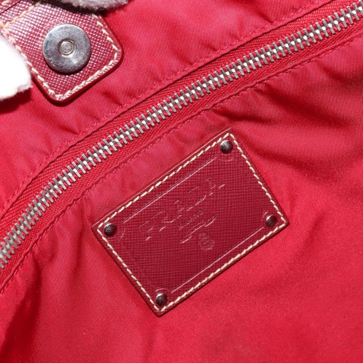 Prada PRADA Tote Bag Nylon Pink Silver Authentic 151499