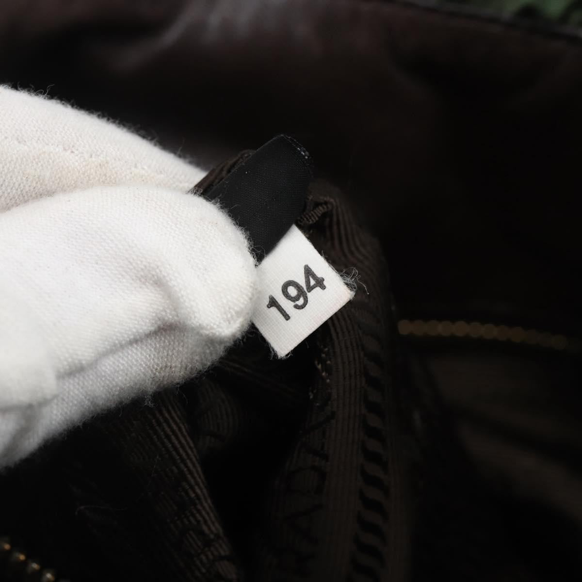 Prada PRADA Hand Bag Nylon 2way Khaki Gold Authentic 170942
