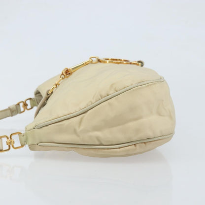 Prada PRADA Shoulder Bag Nylon Beige Gold Authentic LNZ823