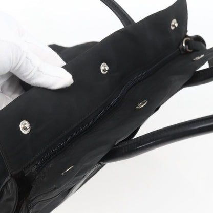 Prada PRADA Hand Bag Nylon Black Silver Authentic 153784