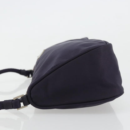 Prada PRADA Pouch Hand Bag Nylon Purple Silver Authentic 175303