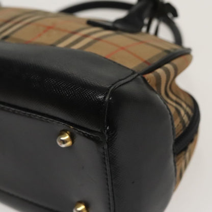 Burberry BURBERRY Nova Check Tote Bag Canvas Leather Beige Black Authentic 100692