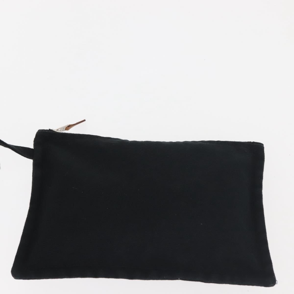 Hermès Hermès HERMES Cannes PM Hand Bag Canvas White Black Authentic hk3009