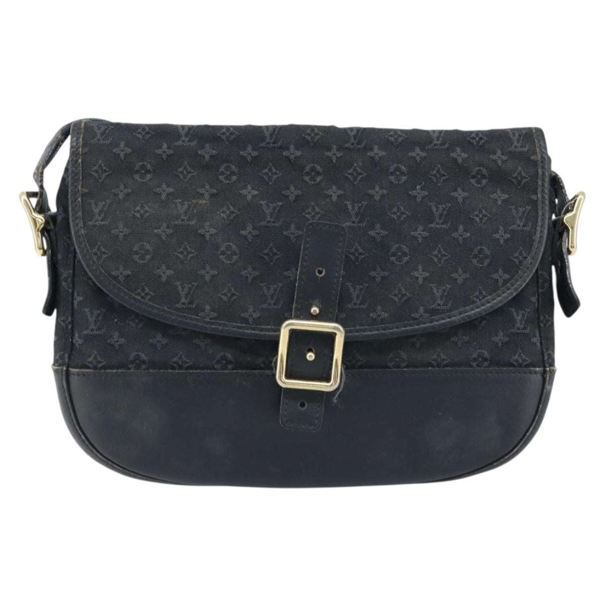 Louis Vuitton LOUIS VUITTON Monogram Mini Belanger Shoulder Bag Black M92672 LV Authentic 172756