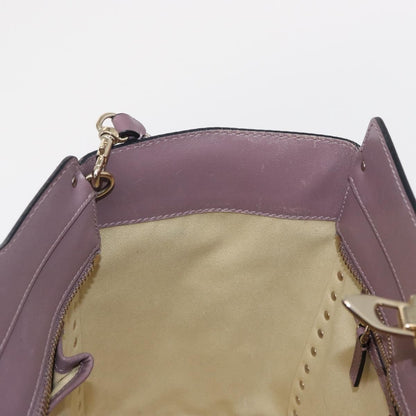 Valentino VALENTINO Studs Hand Bag Leather 2way Purple Gold Authentic gh1289