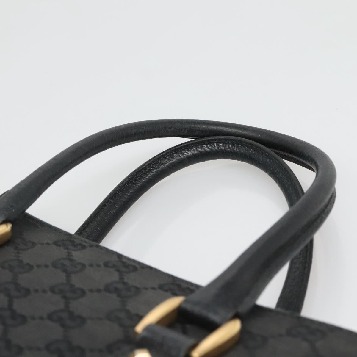 Gucci GUCCI GG Canvas Hand Bag Black Gold 120895 Authentic 130978