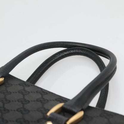 Gucci GUCCI GG Canvas Hand Bag Black Gold 120895 Authentic 130978