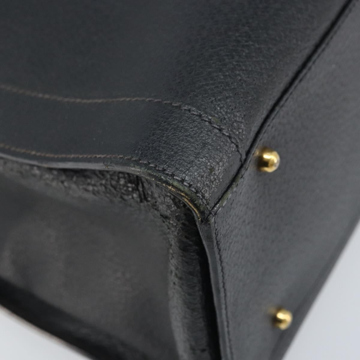 Gucci GUCCI Bamboo Tote Bag Leather Black Gold 002 1186 0259 Authentic 174576