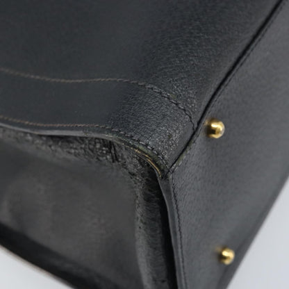 Gucci GUCCI Bamboo Tote Bag Leather Black Gold 002 1186 0259 Authentic 174576