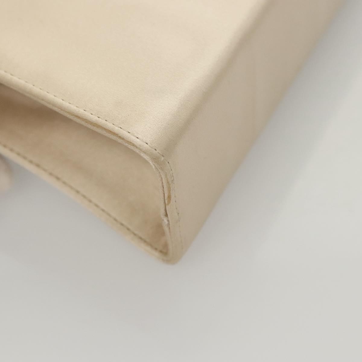 Salvatore Ferragamo Salvatore Ferragamo Vala Hand Bag Satin Beige Gold Authentic BA2675
