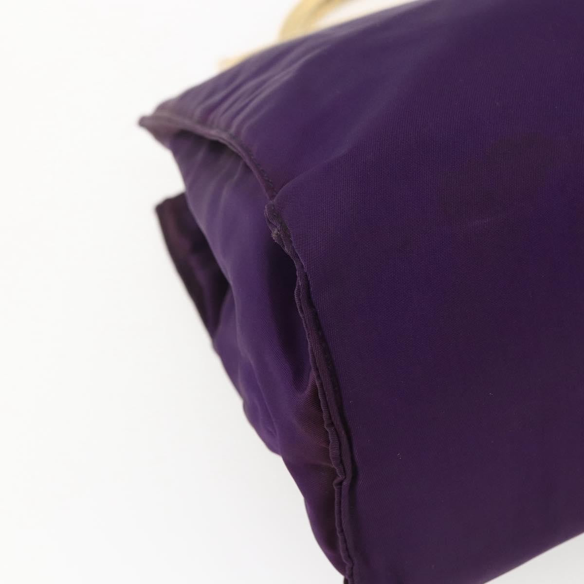 Prada PRADA Hand Bag Nylon Purple Gold Authentic ti3637
