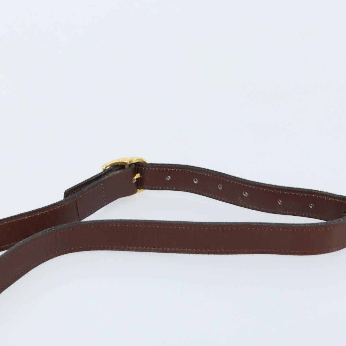Celine CELINE Shoulder Bag Leather Brown Gold Authentic YKZ128