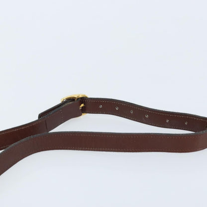 Celine CELINE Shoulder Bag Leather Brown Gold Authentic YKZ128