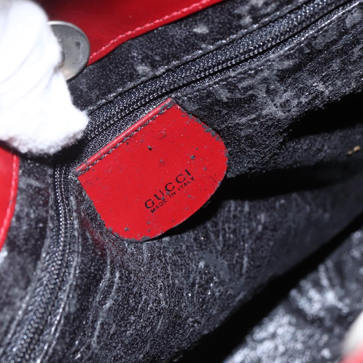 Gucci GUCCI Shoulder Bag Suede Red Silver Authentic 154502