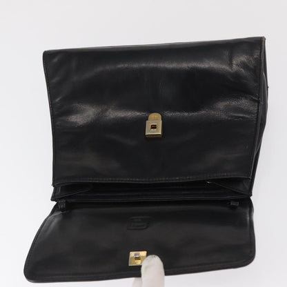 Fendi FENDI Hand Bag Leather Black Gold Authentic 169891