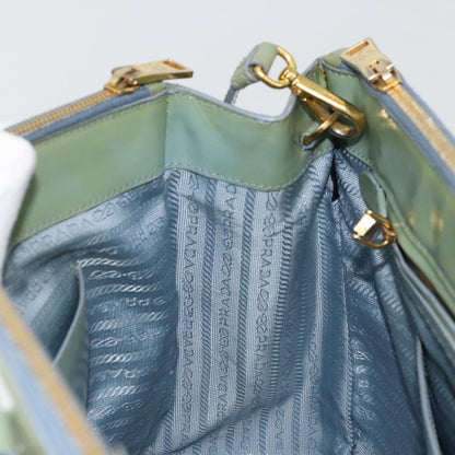 Prada PRADA Galleria Hand Bag Safiano leather 2way Green Gold Authentic bs35189