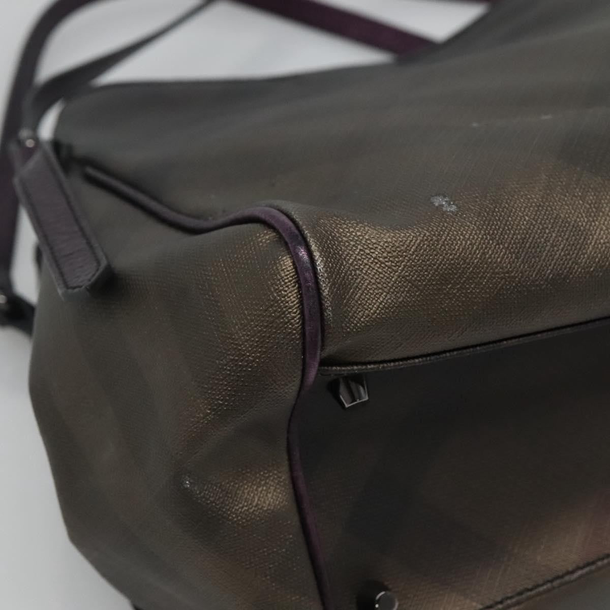 Burberry BURBERRY Nova Check Tote Bag PVC Brown Authentic ti2634