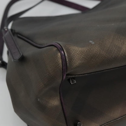 Burberry BURBERRY Nova Check Tote Bag PVC Brown Authentic ti2634