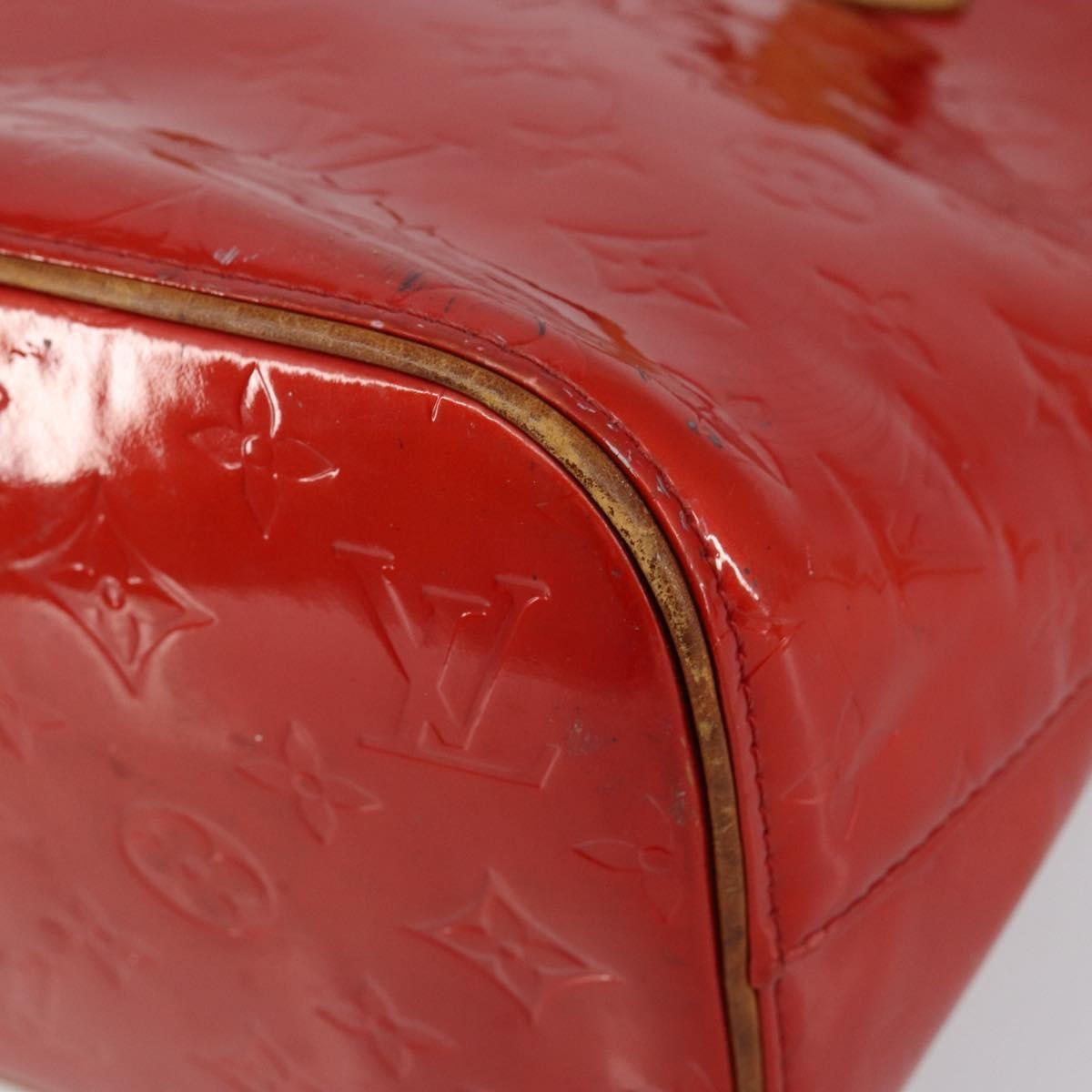 Louis Vuitton LOUIS VUITTON Monogram Vernis Houston Hand Bag Rouge M91092 LV Authentic bs30835