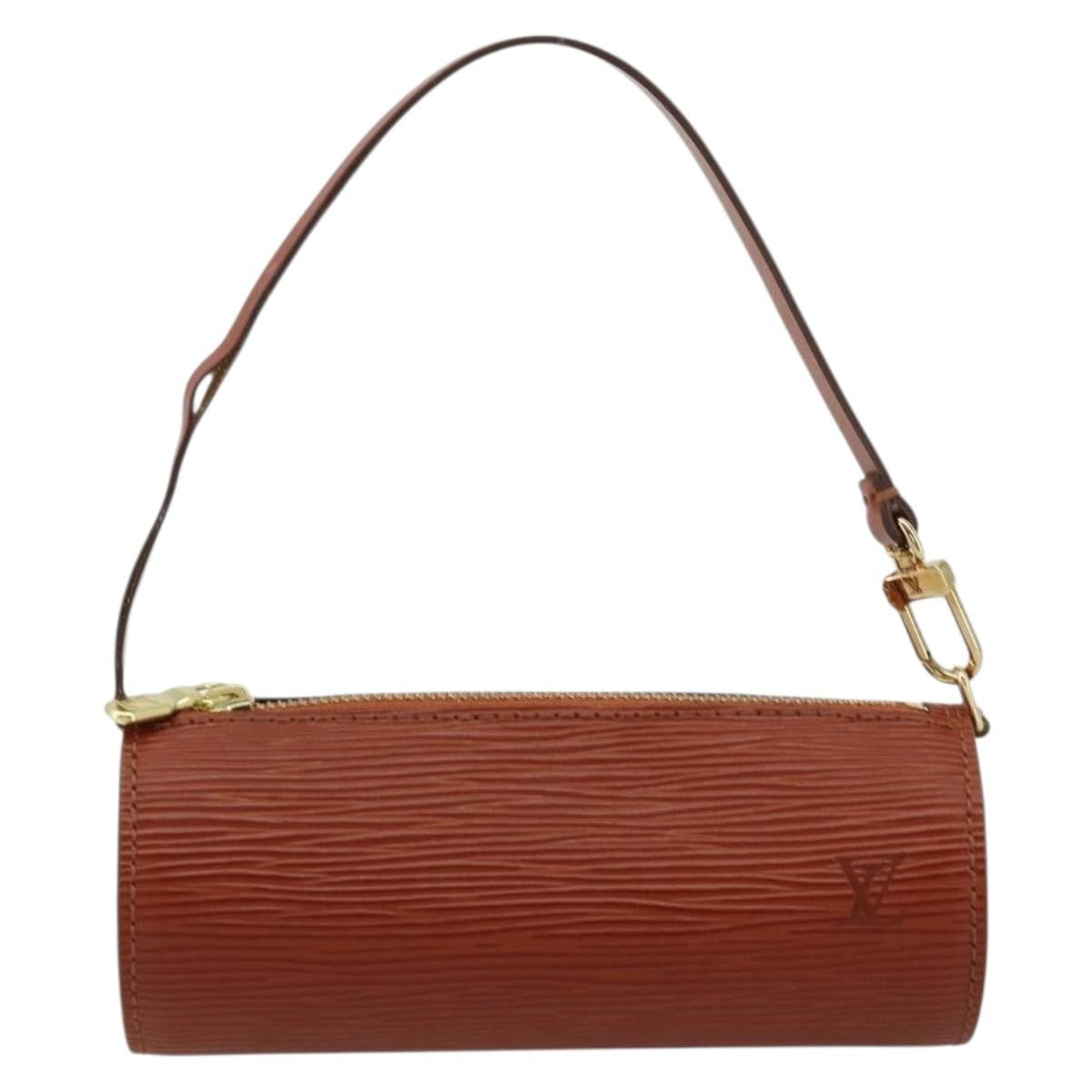 Louis Vuitton LOUIS VUITTON Epi Soufflot Pouch Accessory Pouch Brown LV Authentic BA12310A Bag