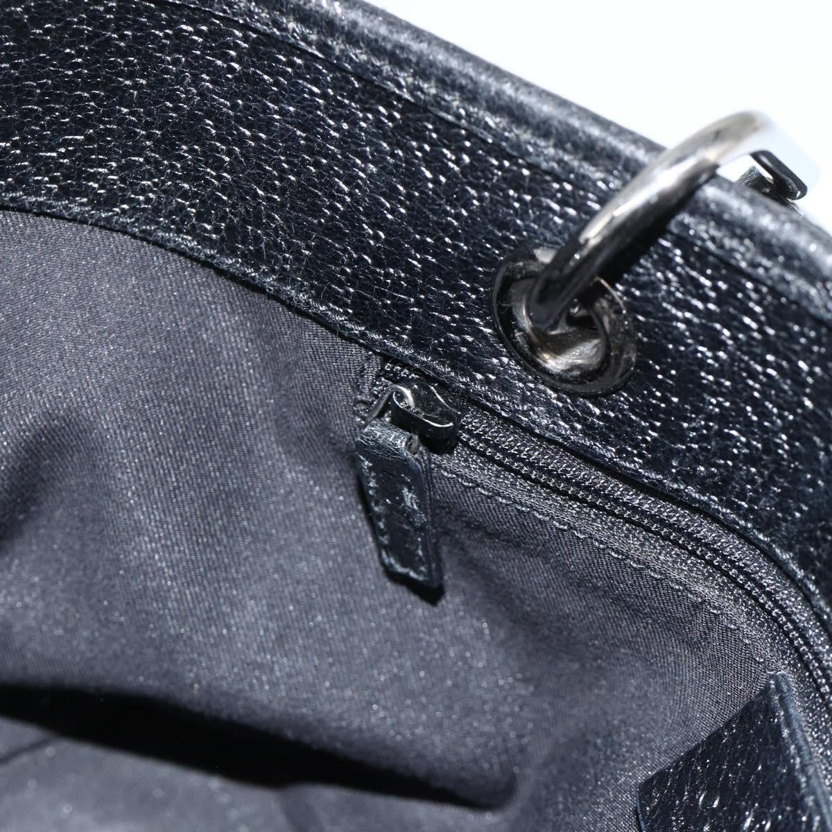 Gucci GUCCI GG Canvas Hand Bag Black Silver 120844 Authentic BA11644