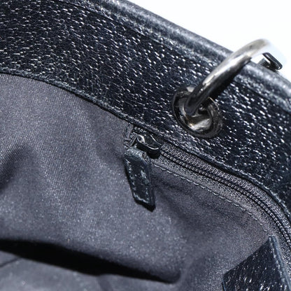 Gucci GUCCI GG Canvas Hand Bag Black Silver 120844 Authentic BA11644