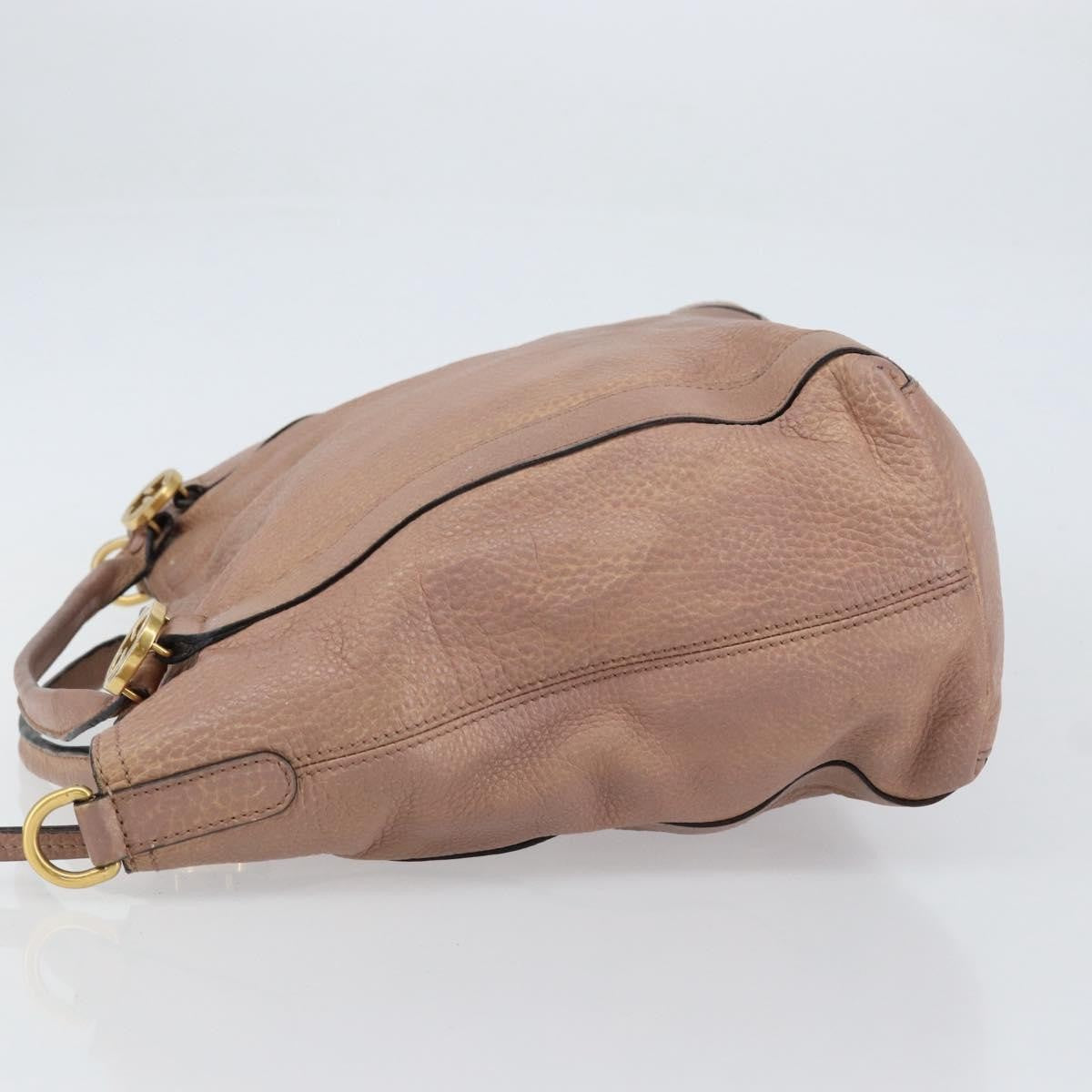 Gucci GUCCI Hand Bag Leather Pink Gold 323675 Authentic ka258