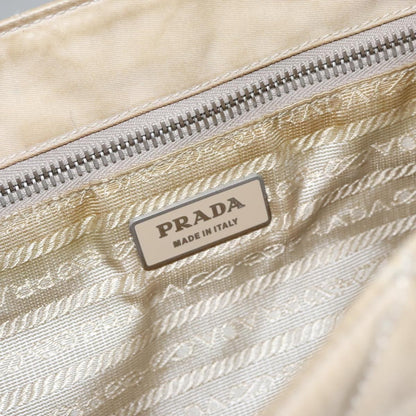 Prada PRADA Shoulder Bag Nylon Beige Silver Authentic 103773