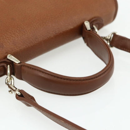 Burberrys Burberrys Hand Bag Leather 2way Brown Gold Authentic 178273