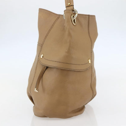 Burberry BURBERRY Blue Label Shoulder Bag Leather Beige Gold Authentic ti3445