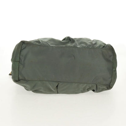 Prada PRADA Hand Bag Nylon 2way Green Gold Authentic 157145