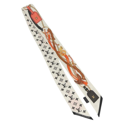 Louis Vuitton LOUIS VUITTON Flower And Straps Bando BB Scarf Silk White M90658 LV Authentic 136325M Bag