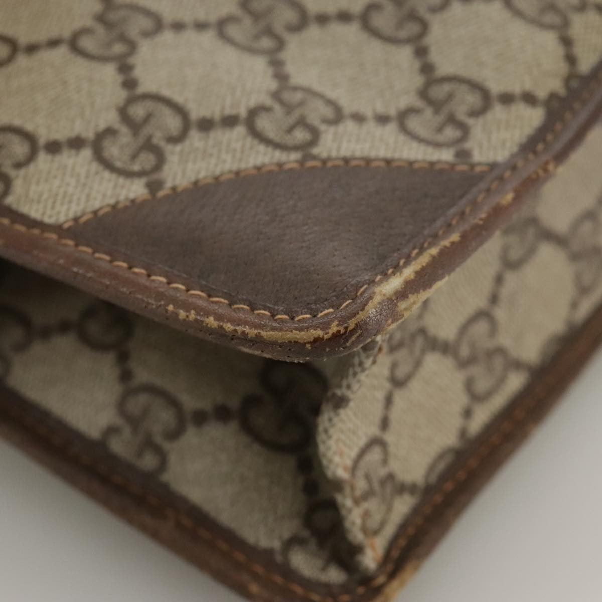 Gucci GUCCI GG Supreme Clutch Bag PVC Beige Authentic yk16830