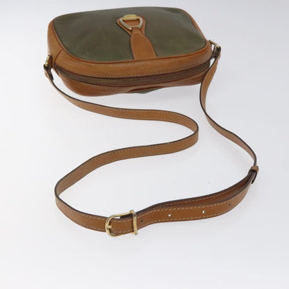 Celine CELINE Shoulder Bag Leather Khaki Gold Authentic bs25384