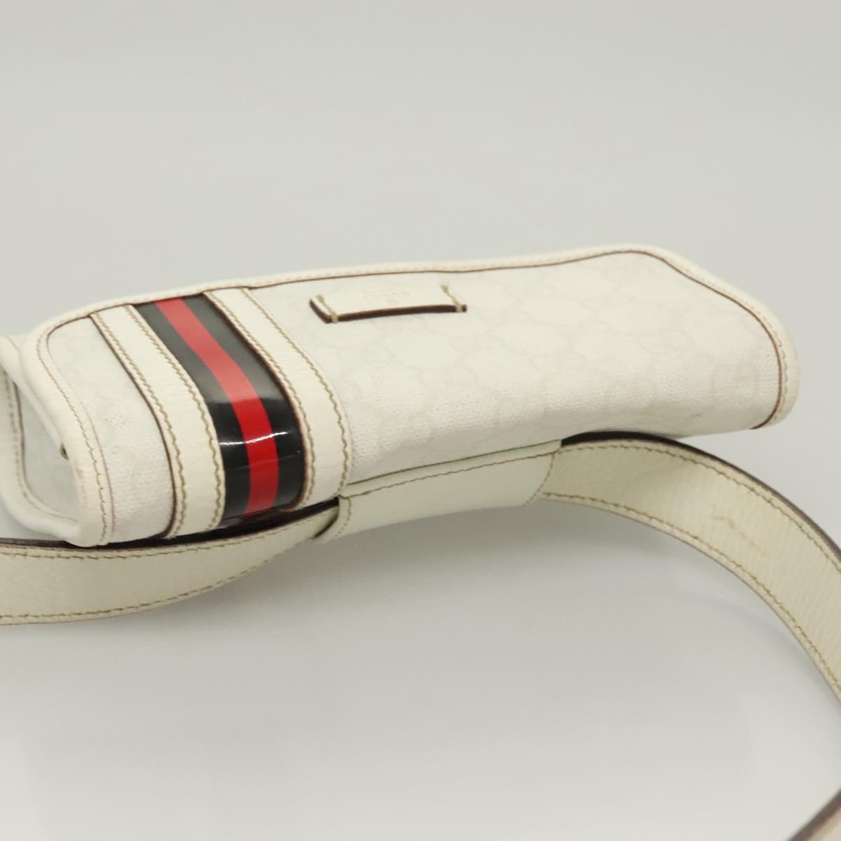 Gucci GUCCI GG Supreme Sherry Line Waist bag PVC White Gold 1669 Authentic bs28457