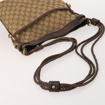 Gucci GUCCI GG Canvas Shoulder Bag 4 Set Black Beige Authentic 178854