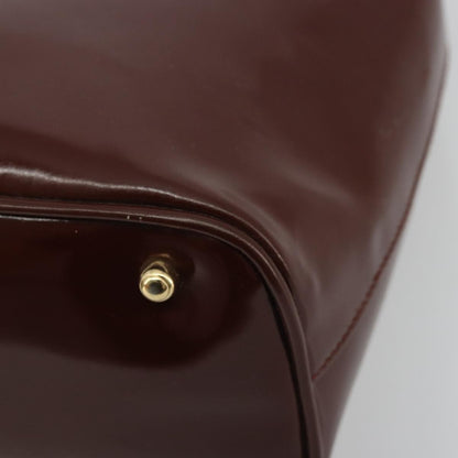 Gucci GUCCI Bamboo Hand Bag Patent leather Brown Gold 000 781 0295 Authentic 175307