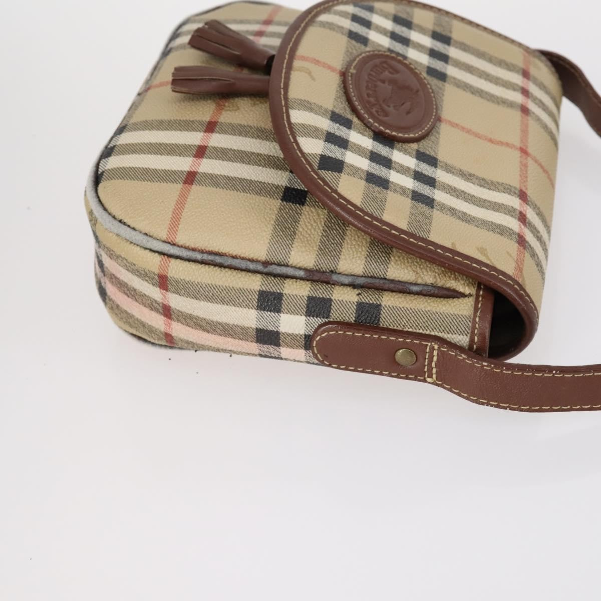 Burberrys Burberrys Nova Check Shoulder Bag Leather 3 Set Beige Brown black Authentic BA5851