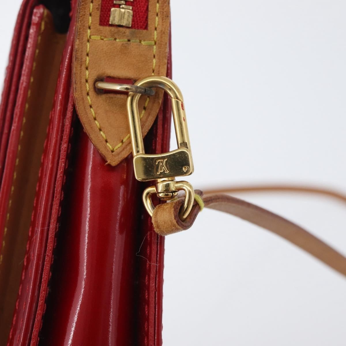 Louis Vuitton LOUIS VUITTON Monogram Vernis Motto Accessory Pouch Red M91137 LV Authentic YKZ724 Bag